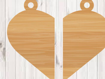 Intra απο ξύλο plywood 3mm-4mm πάχος – Σκουλαρίκια Αγίου Βαλεντίνου Αρχεία κοπής με λέιζερ Δίασταση 5x5 cm INTRAFABR-90599482 - Image 1