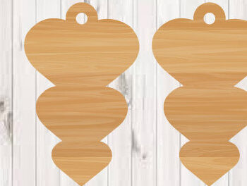 Intra απο ξύλο plywood 3mm-4mm πάχος – Σκουλαρίκια Αγίου Βαλεντίνου Αρχεία κοπής με λέιζερ Δίασταση  5x5 cm INTRAFABR-90599898 - Image 1