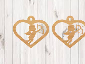 Intra απο ξύλο plywood 3mm-4mm πάχος – Σκουλαρίκια Αγίου Βαλεντίνου Αρχεία κοπής με λέιζερ Δίασταση  5x5 cm INTRAFABR-90600032 - Image 1