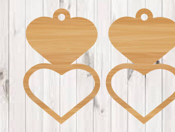 Intra απο ξύλο plywood 3mm-4mm πάχος – Σκουλαρίκια Αγίου Βαλεντίνου Αρχεία κοπής με λέιζερ Δίασταση  5x5 cm INTRAFABR-90600275 - Image 1