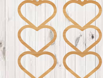 Intra απο ξύλο plywood 3mm-4mm πάχος – Σκουλαρίκια Αγίου Βαλεντίνου Αρχεία κοπής με λέιζερ Δίασταση  5x5 cm INTRAFABR-90600374 - Image 1
