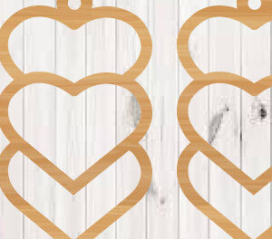 Intra απο ξύλο plywood 3mm-4mm πάχος – Σκουλαρίκια Αγίου Βαλεντίνου Αρχεία κοπής με λέιζερ Δίασταση  5x5 cm INTRAFABR-90600617