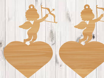 Intra απο ξύλο plywood 3mm-4mm πάχος – Σκουλαρίκια Αγίου Βαλεντίνου Αρχεία κοπής με λέιζερ Δίασταση  5x5 cm INTRAFABR-90600727 - Image 1
