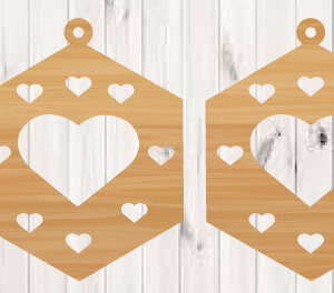 Intra απο ξύλο plywood 3mm-4mm πάχος – Σκουλαρίκια Αγίου Βαλεντίνου Αρχεία κοπής με λέιζερ Δίασταση  5x5 cm INTRAFABR-90600803