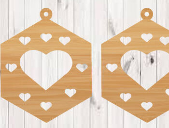 Intra απο ξύλο plywood 3mm-4mm πάχος – Σκουλαρίκια Αγίου Βαλεντίνου Αρχεία κοπής με λέιζερ Δίασταση  5x5 cm INTRAFABR-90600803 - Image 1
