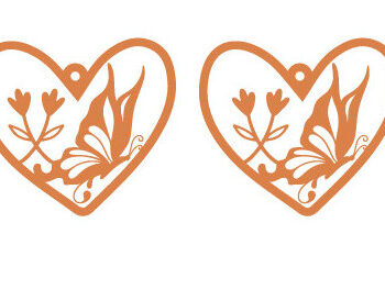 Intra απο ξύλο plywood 3mm-4mm πάχος – Σκουλαρίκια Αγίου Βαλεντίνου Αρχεία κοπής με λέιζερ Δίασταση  5x5 cm INTRAFABR-89609160 - Image 1