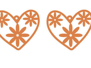 Intra απο ξύλο plywood 3mm-4mm πάχος – Σκουλαρίκια Αγίου Βαλεντίνου Αρχεία κοπής με λέιζερ Δίασταση  5x5 cm INTRAFABR-89609268 - Image 1