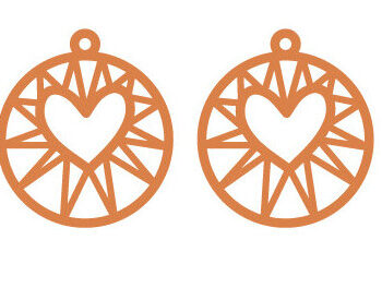 Intra απο ξύλο plywood 3mm-4mm πάχος – Σκουλαρίκια Αγίου Βαλεντίνου Αρχεία κοπής με λέιζερ Δίασταση  5x5 cm INTRAFABR-89609471 - Image 1