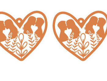 Intra απο ξύλο plywood 3mm-4mm πάχος – Σκουλαρίκια Αγίου Βαλεντίνου Αρχεία κοπής με λέιζερ Δίασταση  5x5 cm INTRAFABR-89609509 - Image 1