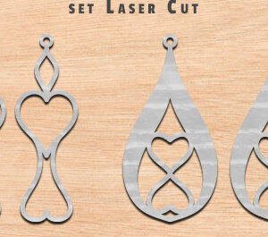 Intra απο ξύλο plywood 3mm-4mm πάχος – Σκουλαρίκια Valentine’s Earrings Δίασταση  5x5 cm INTRAFABR-57101112