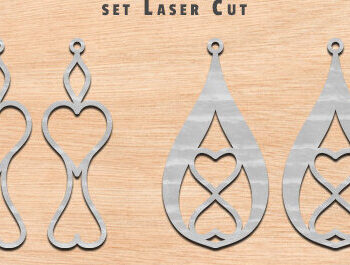 Intra απο ξύλο plywood 3mm-4mm πάχος – Σκουλαρίκια Valentine’s Earrings Δίασταση  5x5 cm INTRAFABR-57101112 - Image 1