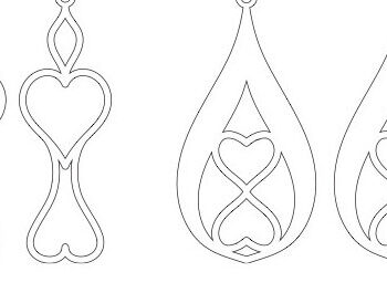 Intra απο ξύλο plywood 3mm-4mm πάχος – Σκουλαρίκια Valentine’s Earrings Δίασταση  5x5 cm INTRAFABR-57101112 - Image 2