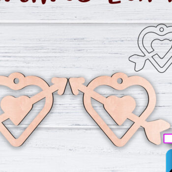 Intra απο ξύλο plywood 3mm-4mm πάχος – Σκουλαρίκια Valentine's | Δίασταση  5x5 cm INTRAFABR-49499688 - Image 1