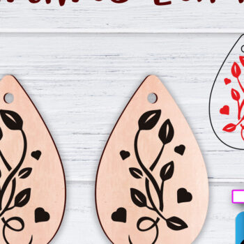 Intra απο ξύλο plywood 3mm-4mm πάχος – Σκουλαρίκια Valentine's | Δίασταση  5x5 cm INTRAFABR-49499936 - Image 1