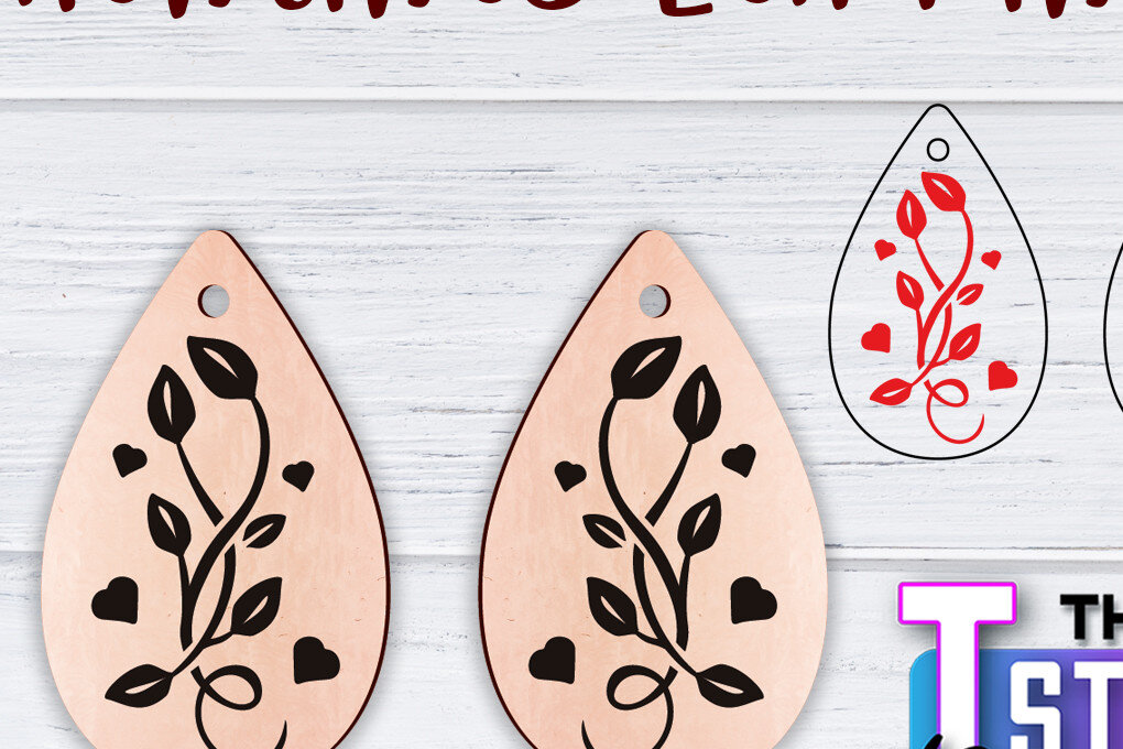 Intra απο ξύλο plywood 3mm-4mm πάχος – Σκουλαρίκια Valentine's | Δίασταση  5x5 cm INTRAFABR-49499936