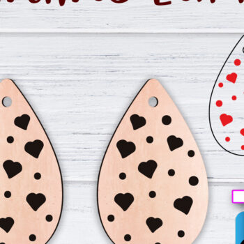 Intra απο ξύλο plywood 3mm-4mm πάχος – Σκουλαρίκια Valentine's | Δίασταση  5x5 cm INTRAFABR-49500101 - Image 1