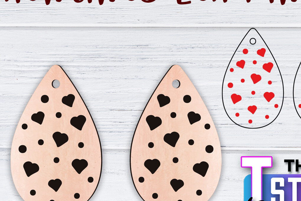 Intra απο ξύλο plywood 3mm-4mm πάχος – Σκουλαρίκια Valentine's | Δίασταση  5x5 cm INTRAFABR-49500101