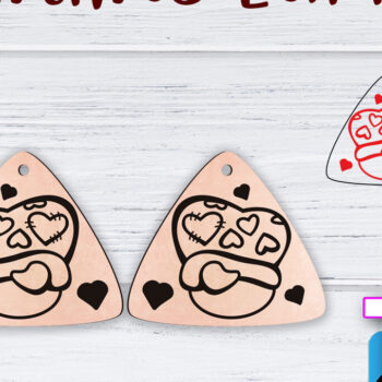 Intra απο ξύλο plywood 3mm-4mm πάχος – Σκουλαρίκια Valentine's | Δίασταση  5x5 cm INTRAFABR-49500204 - Image 1