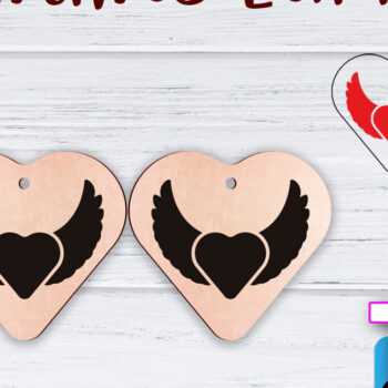 Intra απο ξύλο plywood 3mm-4mm πάχος – Σκουλαρίκια Valentine's | Δίασταση  5x5 cm INTRAFABR-49500280 - Image 1