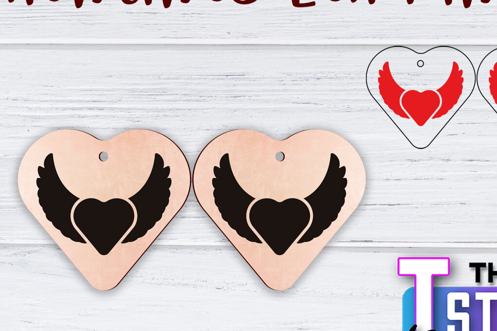 Intra απο ξύλο plywood 3mm-4mm πάχος – Σκουλαρίκια Valentine's | Δίασταση  5x5 cm INTRAFABR-49500280