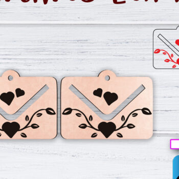 Intra απο ξύλο plywood 3mm-4mm πάχος – Σκουλαρίκια Valentine's | Δίασταση  5x5 cm INTRAFABR-49500587 - Image 1