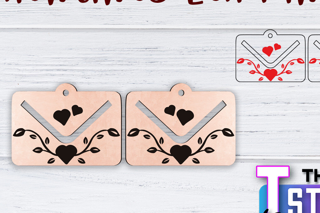 Intra απο ξύλο plywood 3mm-4mm πάχος – Σκουλαρίκια Valentine's | Δίασταση  5x5 cm INTRAFABR-49500587