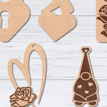 Intra απο ξύλο plywood 3mm-4mm πάχος – Σκουλαρίκια Valentine's | Δίασταση  5x5 cm INTRAFABR-49759056 - Image 2