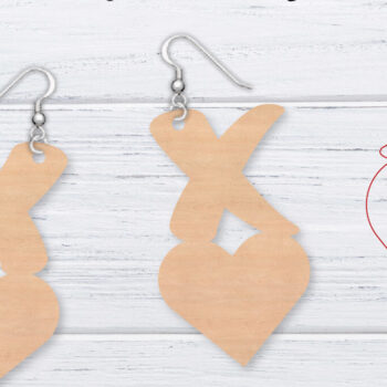 Intra απο ξύλο plywood 3mm-4mm πάχος – Σκουλαρίκια Valentine's | Δίασταση  5x5 cm INTRAFABR-49759577 - Image 1