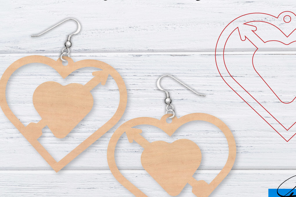 Intra απο ξύλο plywood 3mm-4mm πάχος – Σκουλαρίκια Valentine's | Δίασταση  5x5 cm INTRAFABR-49761241