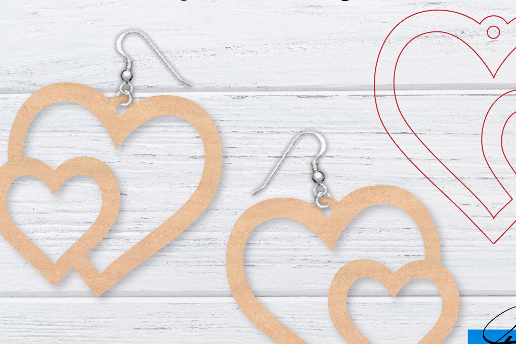 Intra απο ξύλο plywood 3mm-4mm πάχος – Σκουλαρίκια Valentine's | Δίασταση  5x5 cm INTRAFABR-49761329