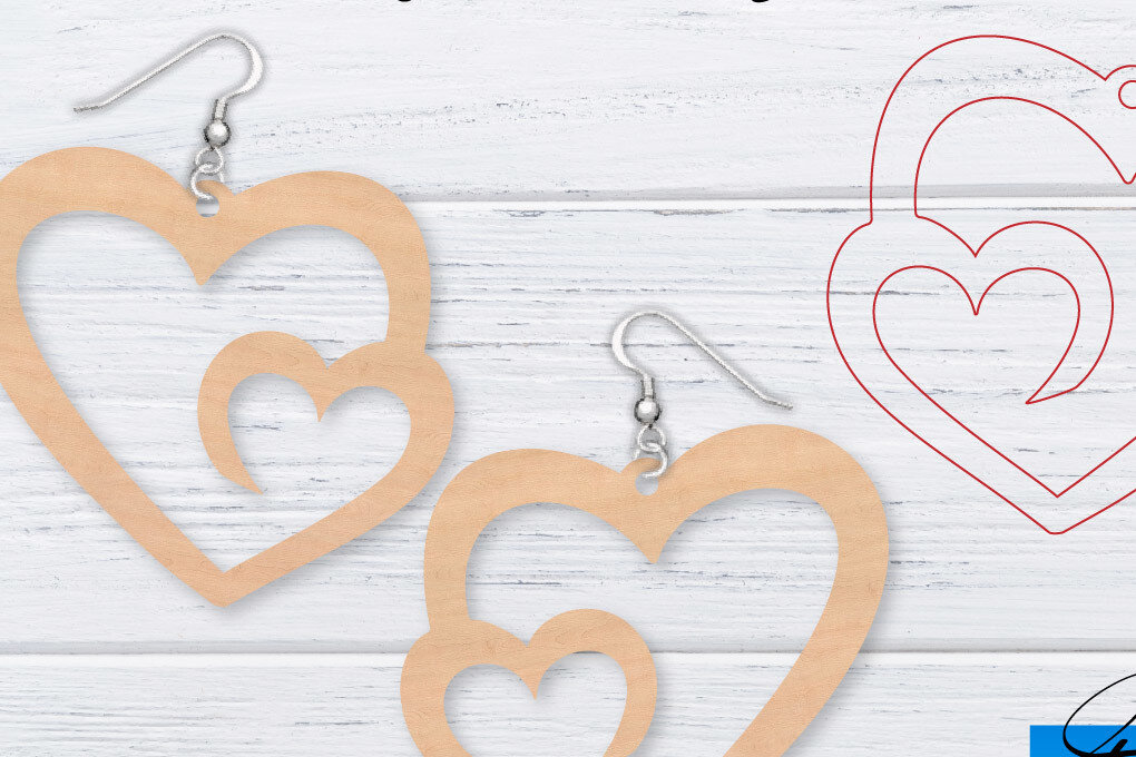 Intra απο ξύλο plywood 3mm-4mm πάχος – Σκουλαρίκια Valentine's | Δίασταση  5x5 cm INTRAFABR-49761414