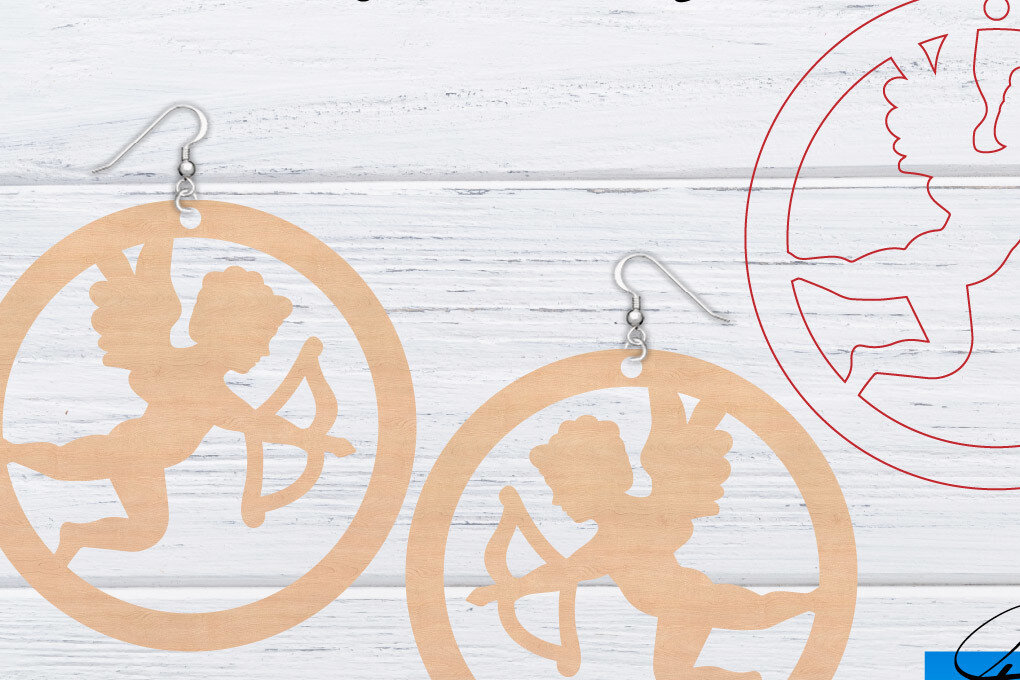 Intra απο ξύλο plywood 3mm-4mm πάχος – Σκουλαρίκια Valentine's | Δίασταση  5x5 cm INTRAFABR-49761664