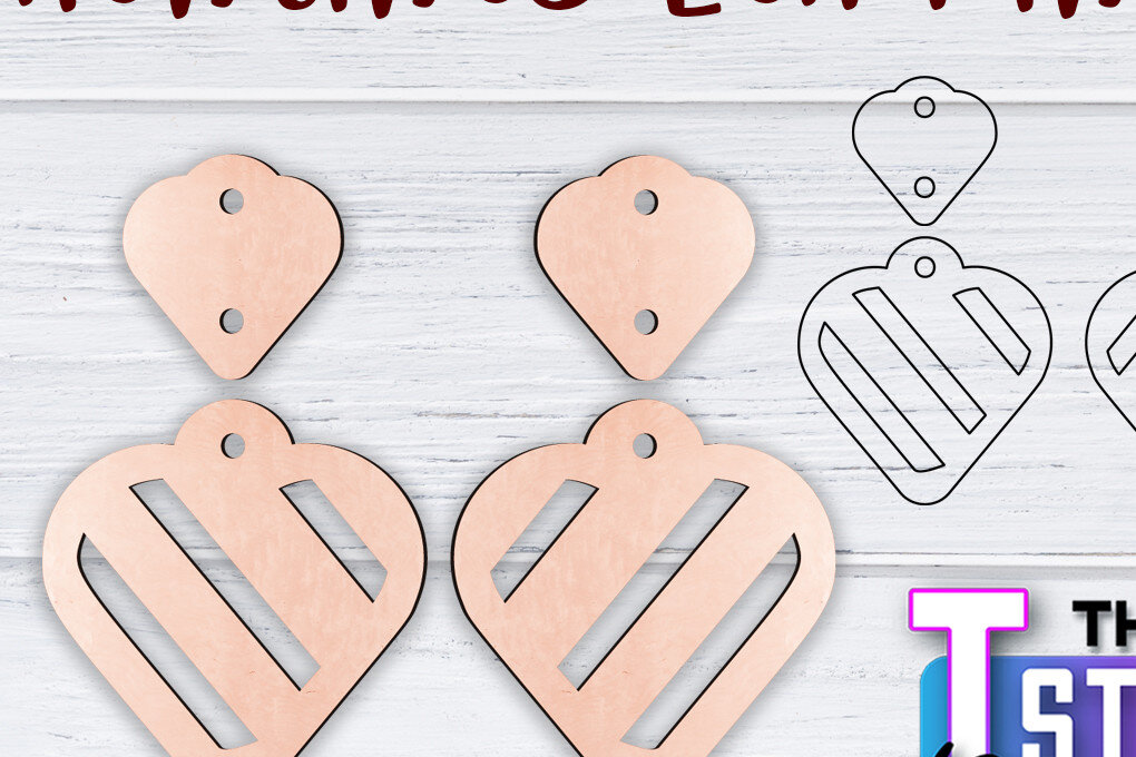 Intra απο ξύλο plywood 3mm-4mm πάχος – Σκουλαρίκια Valentine's | Δίασταση  5x5 cm INTRAFABR-49499117