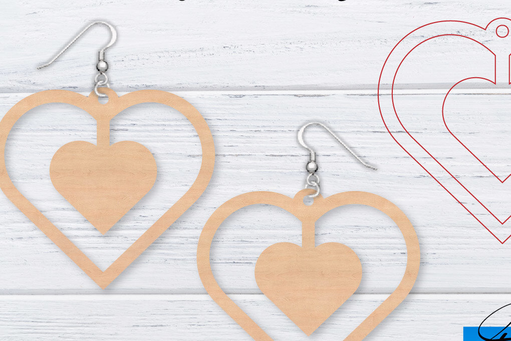 Intra απο ξύλο plywood 3mm-4mm πάχος – Σκουλαρίκια Valentine's | Δίασταση  5x5 cm INTRAFABR-49761744