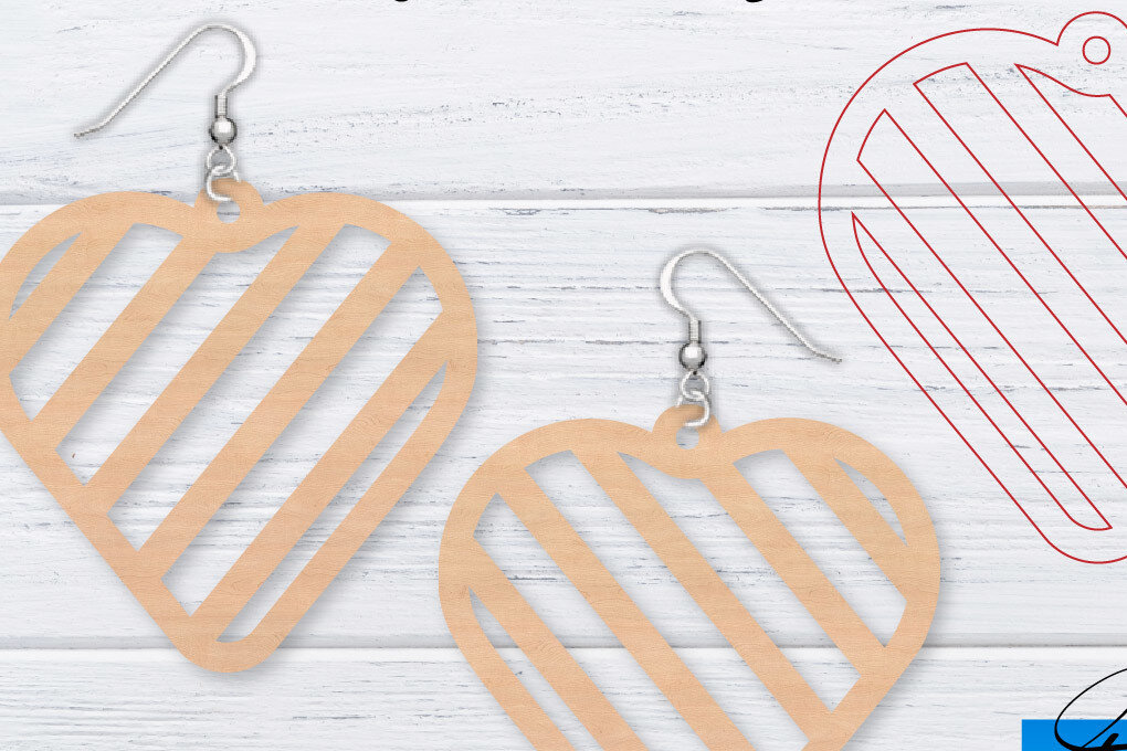 Intra απο ξύλο plywood 3mm-4mm πάχος – Σκουλαρίκια Valentine's | Δίασταση  5x5 cm INTRAFABR-49761984