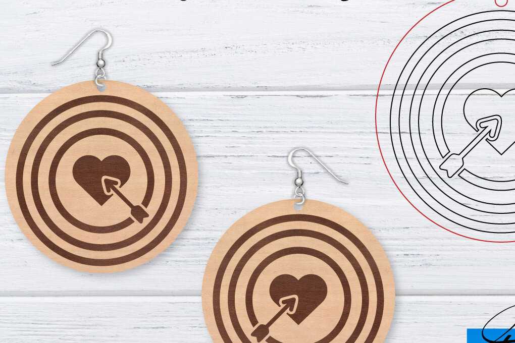 Intra απο ξύλο plywood 3mm-4mm πάχος – Σκουλαρίκια Valentine's | Δίασταση  5x5 cm INTRAFABR-49762574