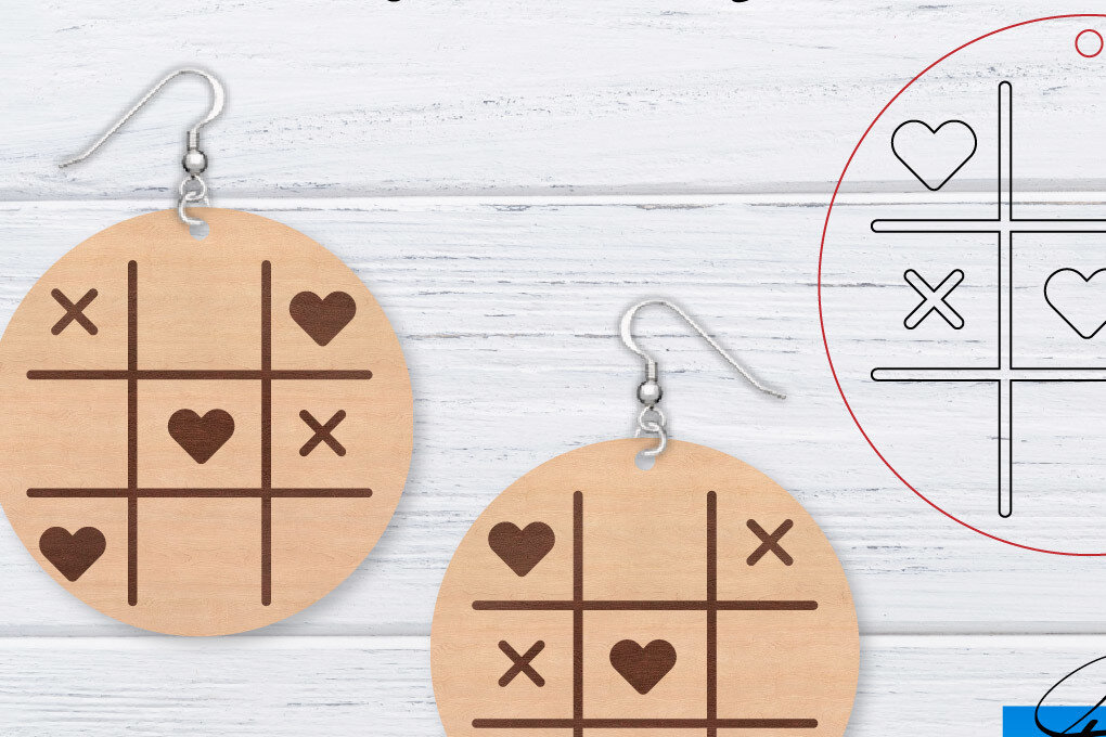 Intra απο ξύλο plywood 3mm-4mm πάχος – Σκουλαρίκια Valentine's | Δίασταση  5x5 cm INTRAFABR-49762697