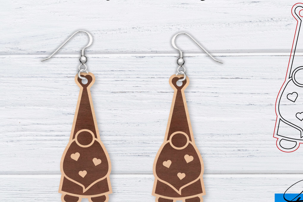 Intra απο ξύλο plywood 3mm-4mm πάχος – Σκουλαρίκια Valentine's | Δίασταση  5x5 cm INTRAFABR-49763414