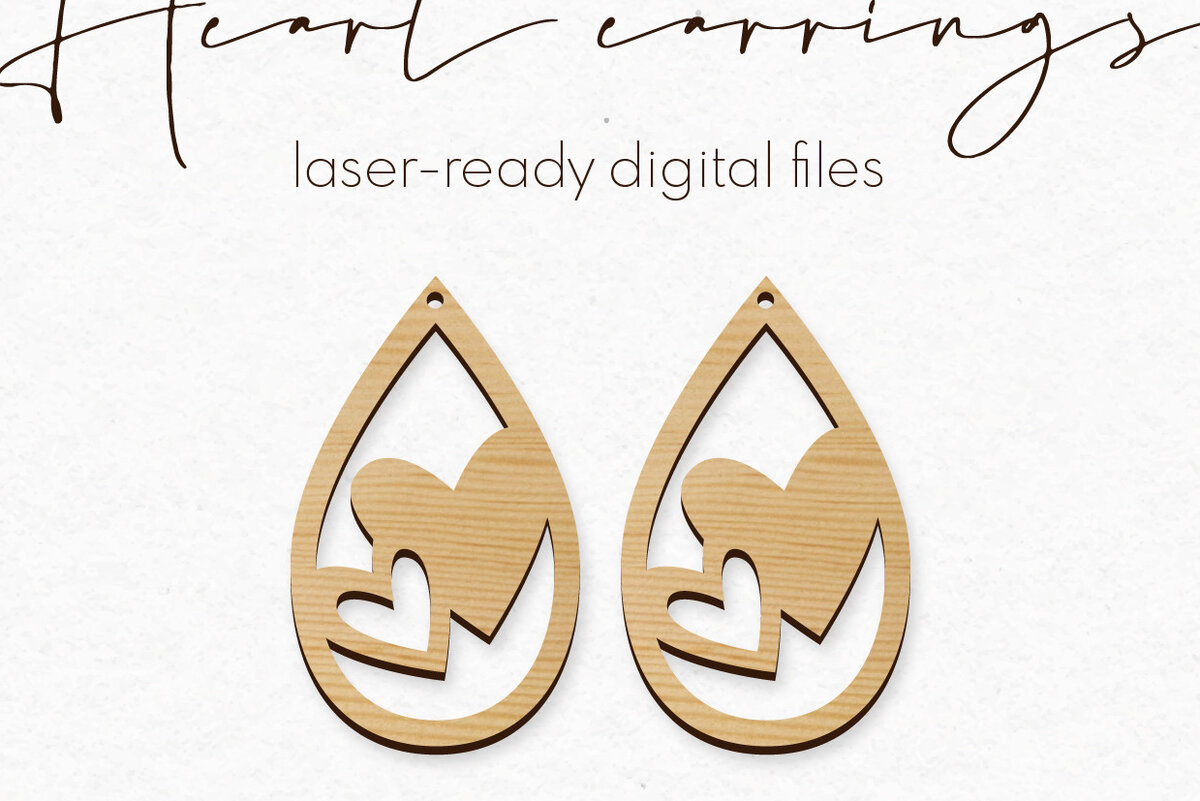 Intra απο ξύλο plywood 3mm-4mm πάχος – Σκουλαρίκια Valentine's | Δίασταση  5x5 cm INTRAFABR-56033255