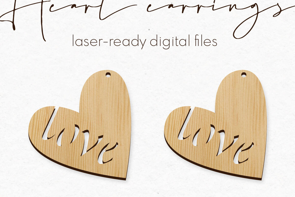 Intra απο ξύλο plywood 3mm-4mm πάχος – Σκουλαρίκια Valentine's | Δίασταση  5x5 cm INTRAFABR-56553471