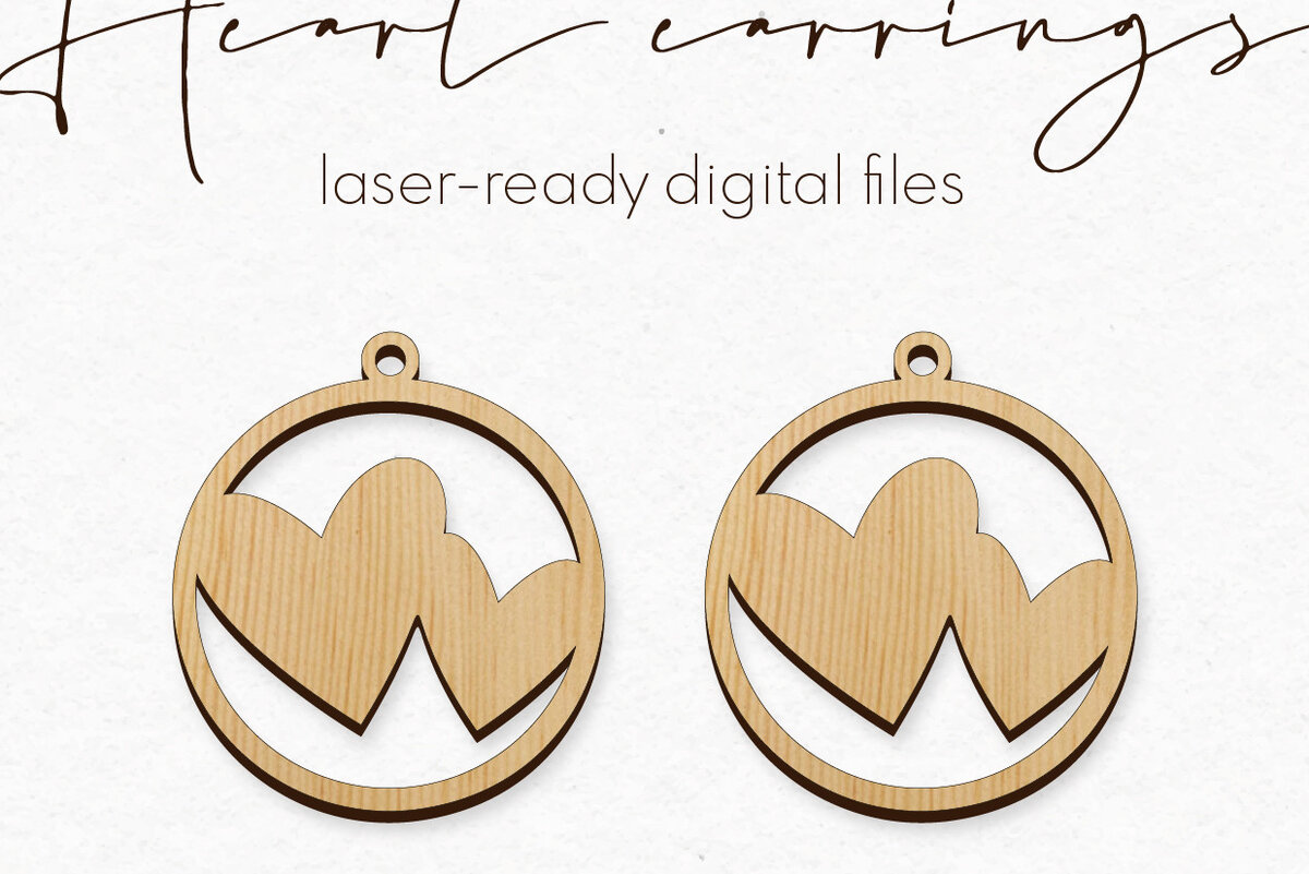 Intra απο ξύλο plywood 3mm-4mm πάχος – Σκουλαρίκια Valentine's | Δίασταση  5x5 cm INTRAFABR-57118693