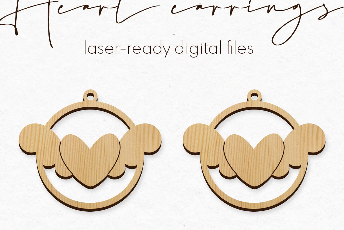 Intra απο ξύλο plywood 3mm-4mm πάχος – Σκουλαρίκια Valentine's | Δίασταση  5x5 cm INTRAFABR-57352006