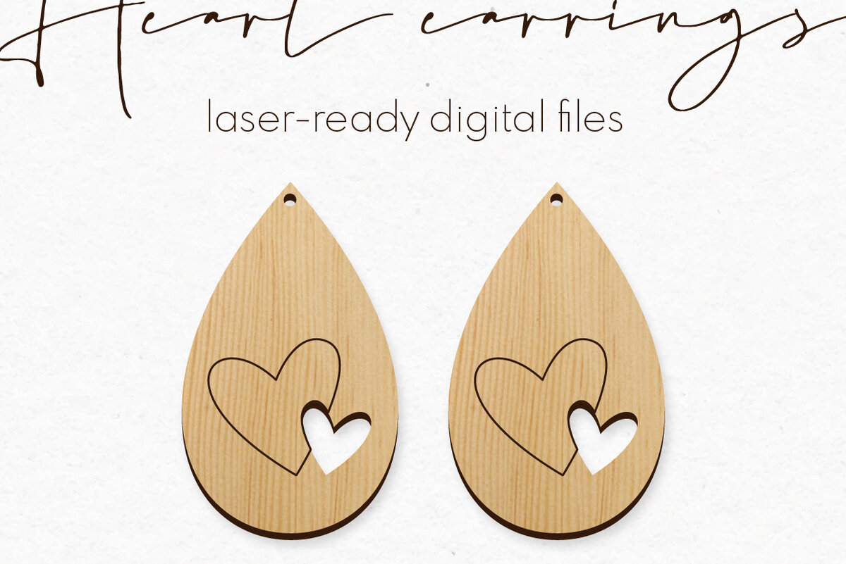 Intra απο ξύλο plywood 3mm-4mm πάχος – Σκουλαρίκια Valentine's | Δίασταση  5x5 cm INTRAFABR-57360054