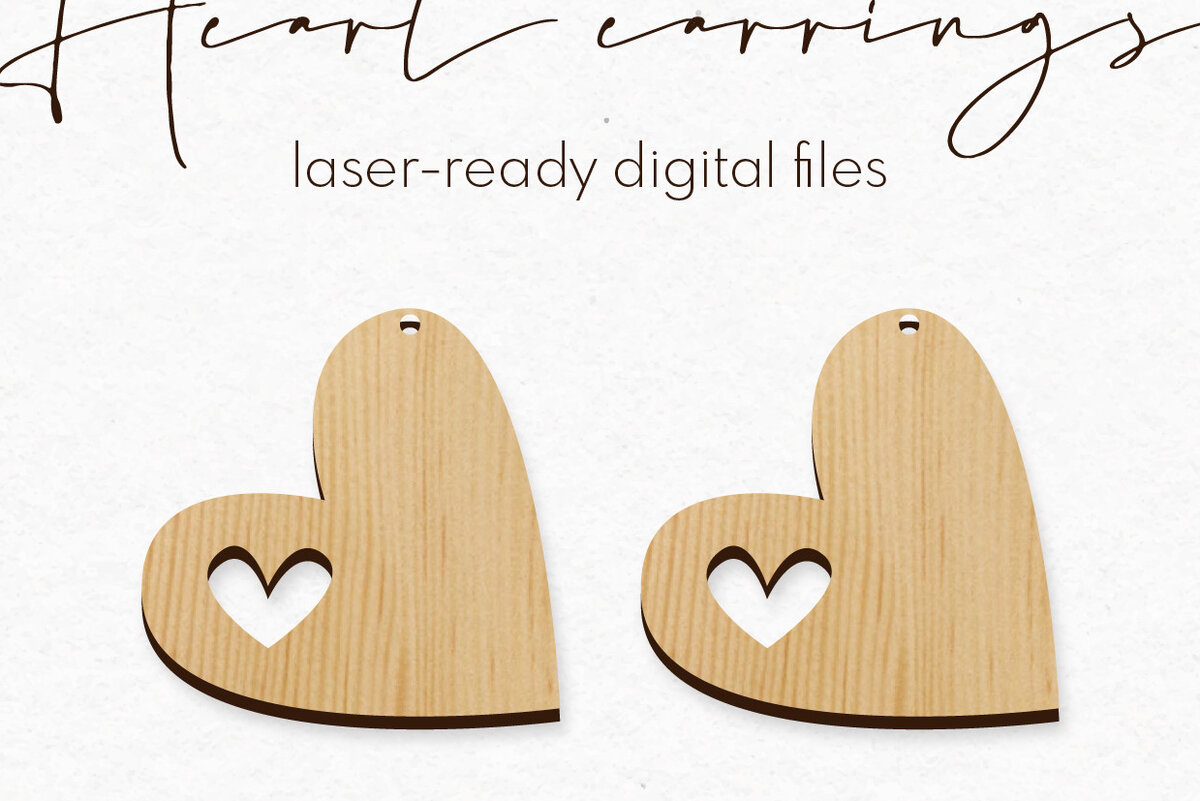 Intra απο ξύλο plywood 3mm-4mm πάχος – Σκουλαρίκια Valentine's | Δίασταση  5x5 cm INTRAFABR-58104945