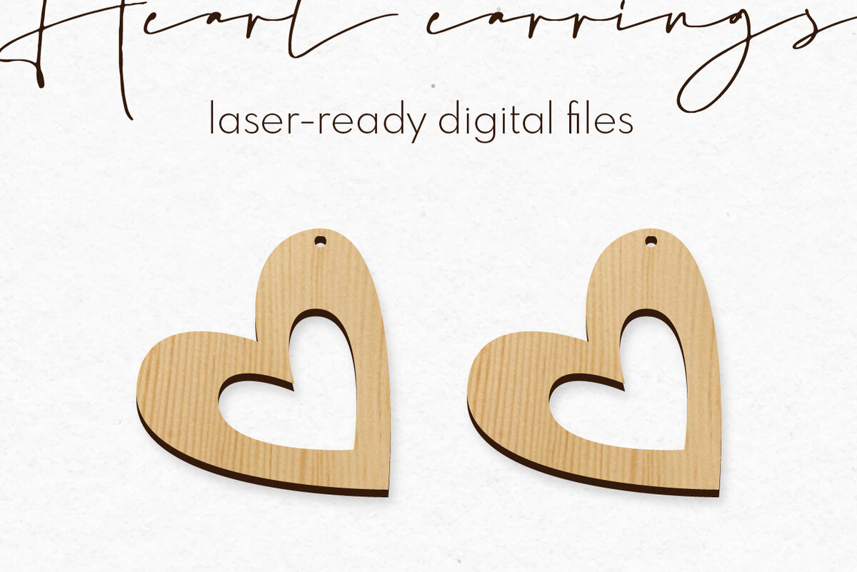 Intra απο ξύλο plywood 3mm-4mm πάχος – Σκουλαρίκια Valentine's | Δίασταση  5x5 cm INTRAFABR-58290465