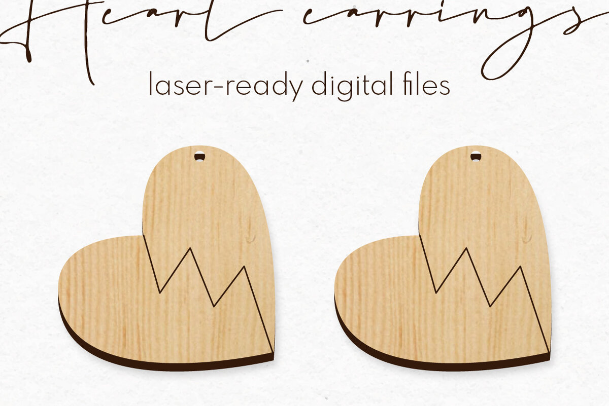 Intra απο ξύλο plywood 3mm-4mm πάχος – Σκουλαρίκια Valentine's | Δίασταση  5x5 cm INTRAFABR-58523226