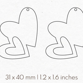 Intra απο ξύλο plywood 3mm-4mm πάχος – Σκουλαρίκια Valentine's | Δίασταση  5x5 cm INTRAFABR-58621074 - Image 2