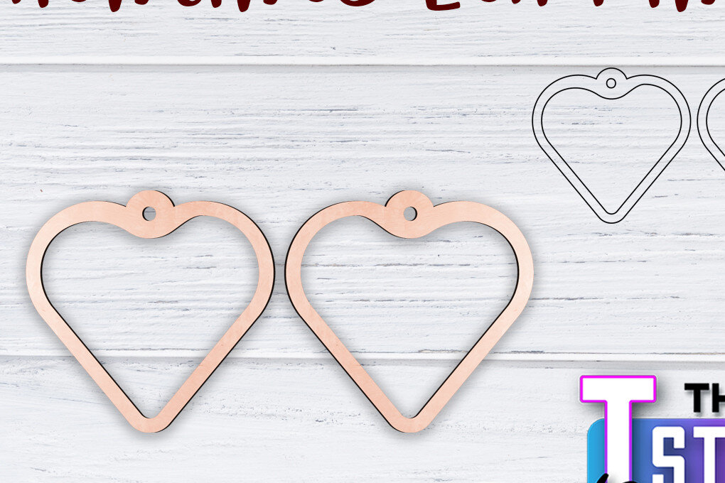 Intra απο ξύλο plywood 3mm-4mm πάχος – Σκουλαρίκια Valentine's | Δίασταση  5x5 cm INTRAFABR-49499450