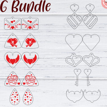 Intra απο ξύλο plywood 3mm-4mm πάχος – Σκουλαρίκια Valentine's | Δίασταση  5x5 cm INTRAFABR-49498903 - Image 2