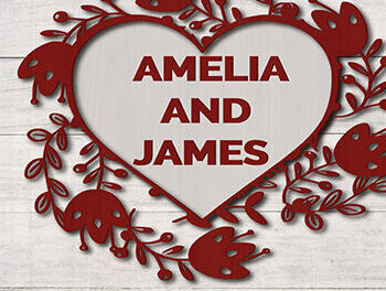 Intra απο ξύλο plywood 3mm-4mm πάχος – Floral καρδιά του Αγίου Βαλεντίνου Δίασταση  20x20 cm INTRAFABR-16035380 - Image 1